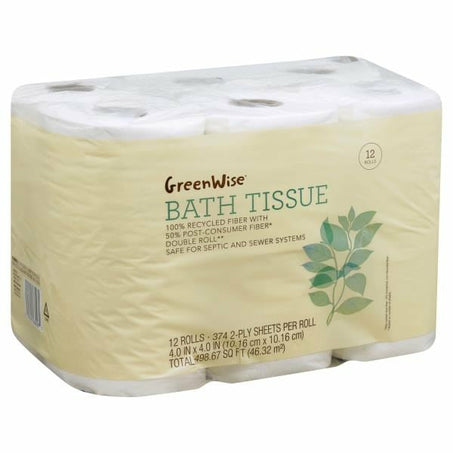 GreenWise 100% Recycled Fiber Double Rolls 12 each