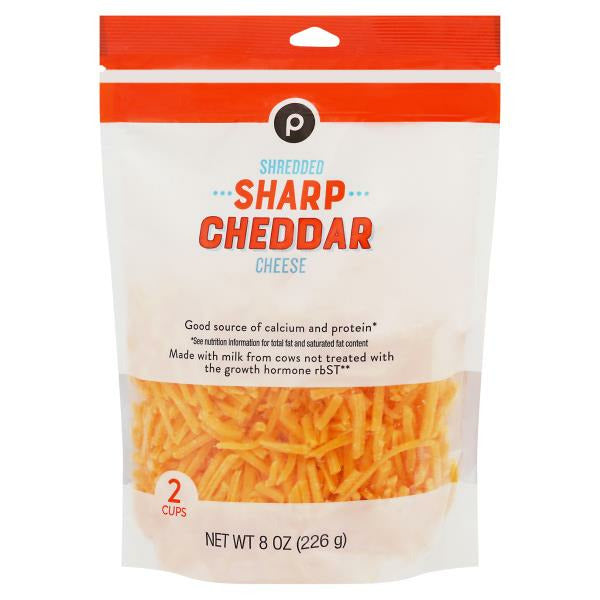 Publix Cheese, Sharp Cheddar, Shredded 8 oz