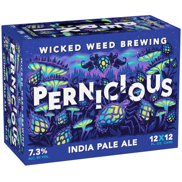 Wicked Weed Pernicious IPA Craft Beer 12 Pack 12 fl oz Cans