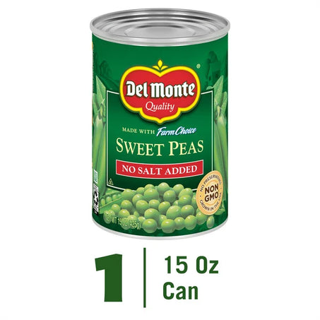 Del Monte Sweet Peas, No Salt Added 15 oz