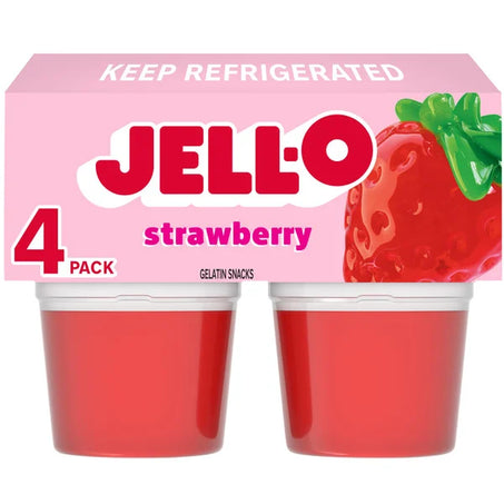 Jell-O Strawberry Refrigerated Gelatin • 4 x 13.5 oz