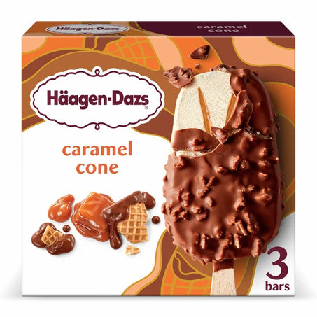 Haagen-Dazs Caramel Cone Ice Cream Snack Bars 3 x 3 fl oz
