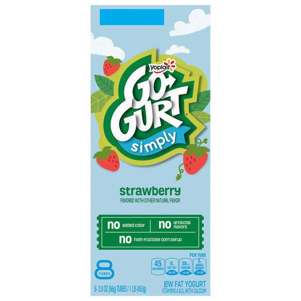 Go-Gurt Yogurt, Low Fat, Strawberry  • 8 x 2 oz