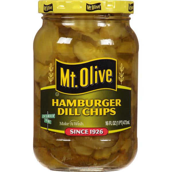 Mt. Olive Hamburger Dill Pickle Chips 16 fl oz