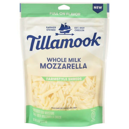 Tillamook Tillamook Farmstyle Whole Milk Mozzarella Shredded Cheese, 8oz