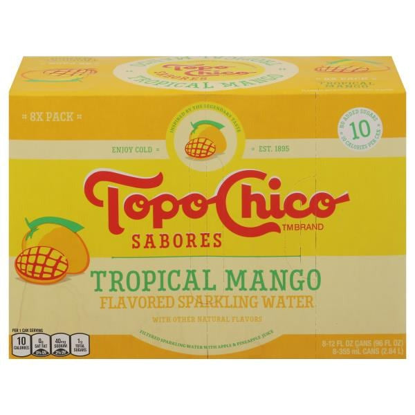 Topo Chico Sparkling Water, Tropical Mango 8 x 12 fl oz
