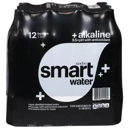 smartwater Alkaline Water, 9.5+ pH 12 x 33.8 fl oz
