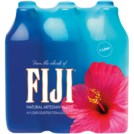 FIJI Natural Artesian Bottled Water 33.8 fl oz • 6 x 33.8 fl oz