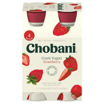 Chobani Yogurt Drink, Greek, Lowfat, Strawberry 4 pack