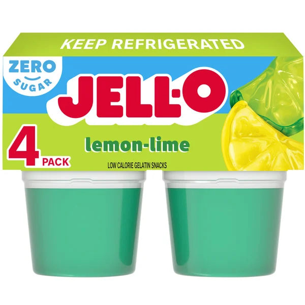 Jell-O Lemon-Lime Sugar Free Refrigerated Gelatin • 4 x 13.5 oz