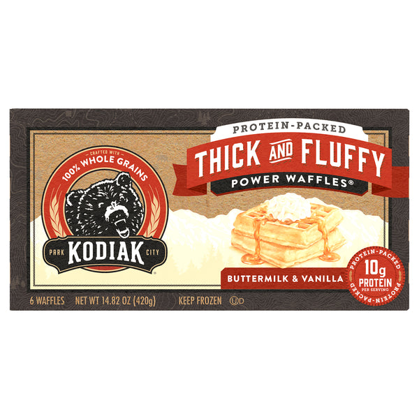 Kodiak Power Waffles, Buttermilk & Vanilla, Thick and Fluffy