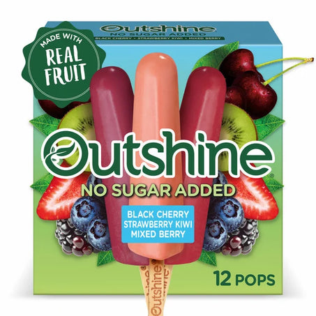 Outshine No Sugar Added Black Cherry, Strawberry Kiwi Mixed Berry