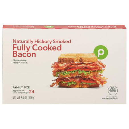 Publix Fully Cooked Bacon, Hickory Smoked, Smoke Flavoring Added
