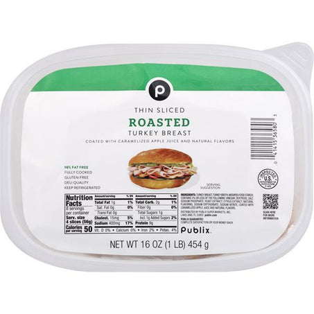 Publix Turkey Breast, Roasted, Thin Sliced 1 lb