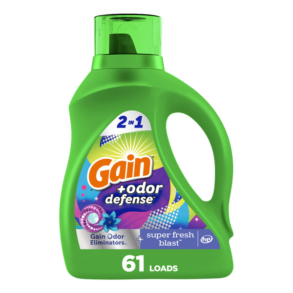 Gain Odor Defense Laundry Detergent Super Fresh Blast 88 fl oz
