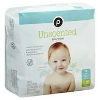 Publix Baby Wipes, Unscented 3 ct