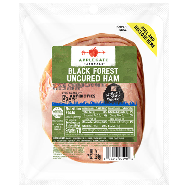 Applegate Naturals Ham, Uncured, Black Forest 7 oz