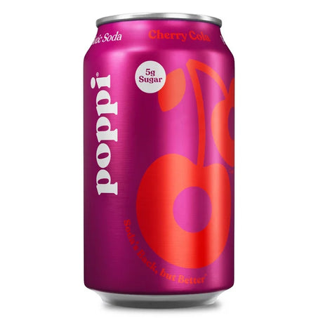 Poppi Prebiotic Soda, Cherry Cola 12 fl oz