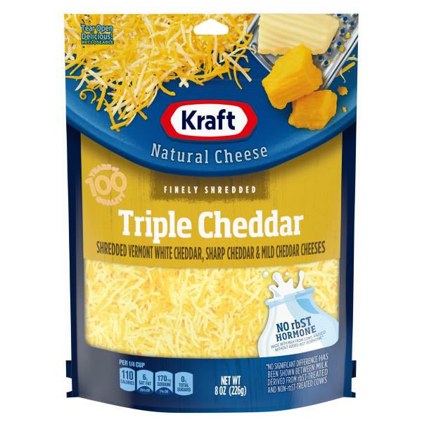 Kraft Triple Cheddar Finely Shredded Shredded Cheese 8 oz