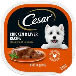 Cesar Classic Loaf in Sauce Chicken & Liver Recipe Dog Food, 3.5 oz