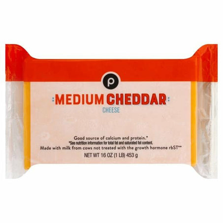 Publix Cheese, Medium Cheddar 16 oz