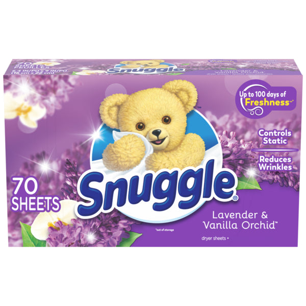 Snuggle Fabric Softener Dryer Sheets, Lavender & Vanilla Orchid 70 c