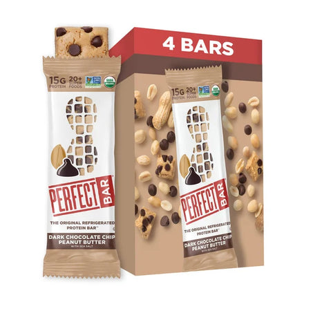 Perfect Snacks Dark Chocolate Chip Peanut Butter Protein Bar, Gluten-Free 4 Bars