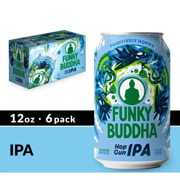 Funky Buddha Hop Gun IPA Craft Beer Cans 6 x 12 fl oz
