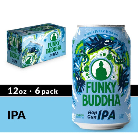 Funky Buddha Hop Gun IPA Craft Beer Cans 6 x 12 fl oz