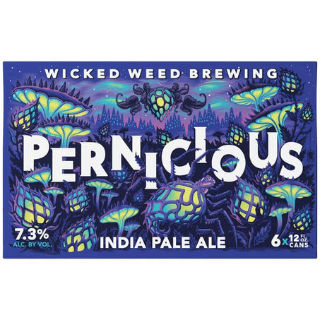 Wicked Weed Brewing Pernicious India Pale Ale Craft Beer 6 Pack 12 Fl Oz Cans