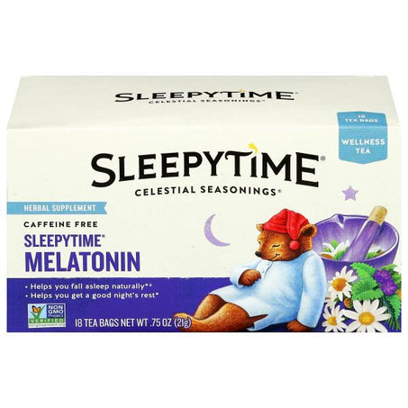 Celestial Seasonings Herbal Supplement, Caffeine Free, Melatonin, Wellness Tea 18 ct