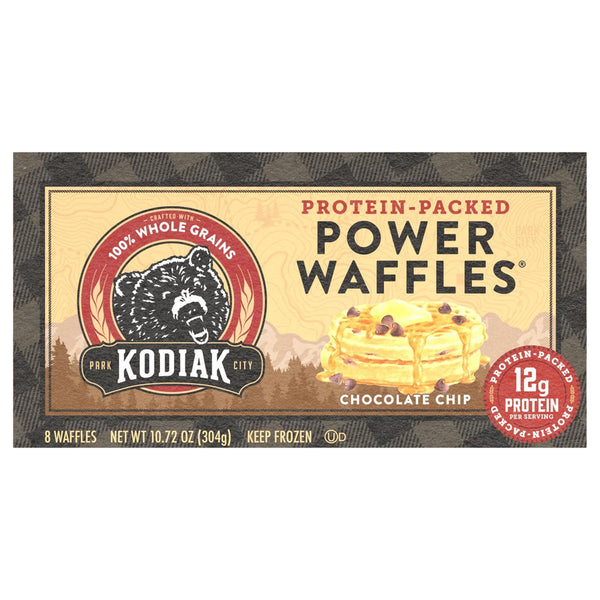 Kodiak Power Waffles, Chocolate Chip 8 ct