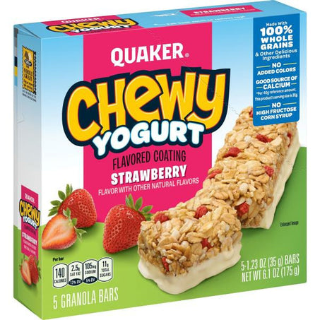 Quaker Chewy Yogurt Granola Bars, Strawberry - 5 Pack