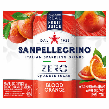 San Pellegrino Sparkling Orange And Blood Orange Beverage 6 x 11.15 fl oz