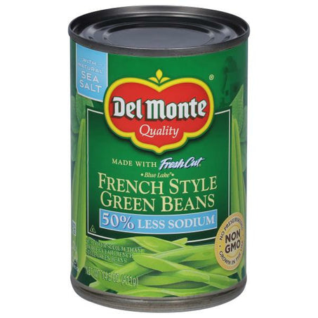 Del Monte Green Beans, French Style, 50% Less Sodium 14.5 oz