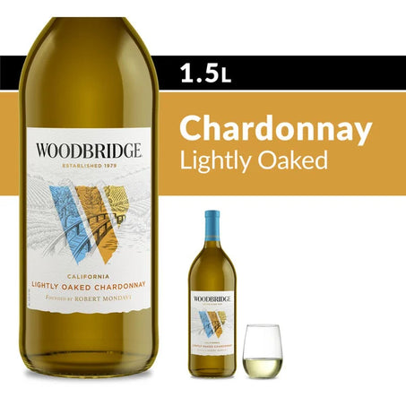 Woodbridge Lightly Oaked Chardonnay White Wine Bottle