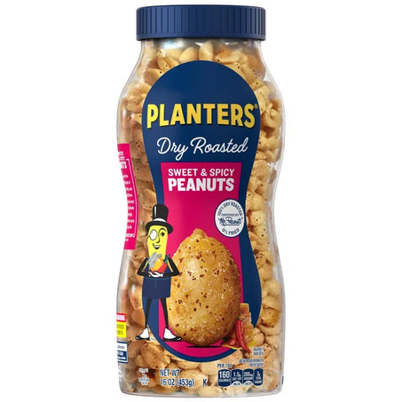Planters Sweet And Spicy Peanut Whole Plastic Jar 16 oz