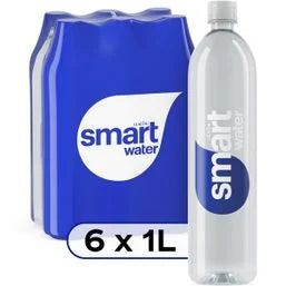 smartwater Vapor Distilled Premium Water Bottles 6 x 1 L
