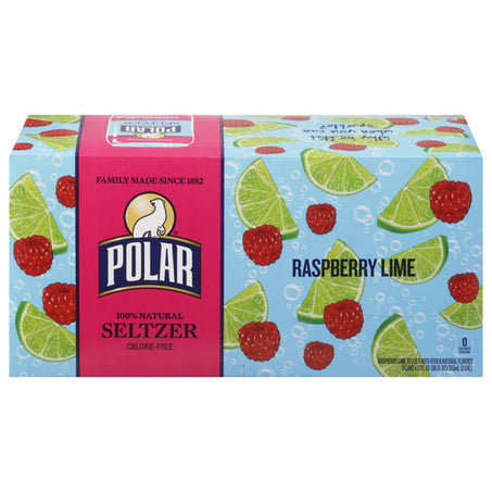 Polar Seltzer, Calorie-Free, Raspberry Lime 8 x 12 fl oz