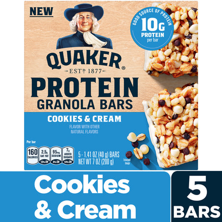 Quaker Protein Granola Bars, Cookies & Cream