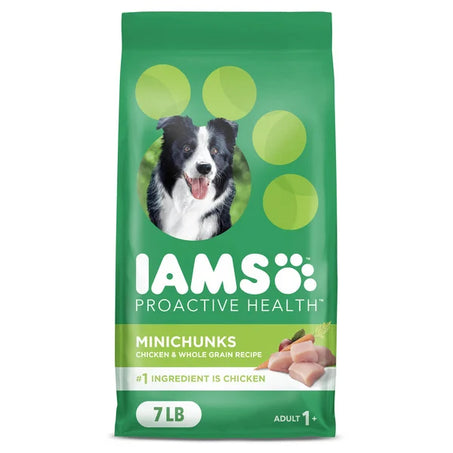 IAMS PROACTIVE HEALTH Minichunks Adult Small Kibble Dry Dog Food with Real Chicken and Whole Grains, 7 lb. Bag