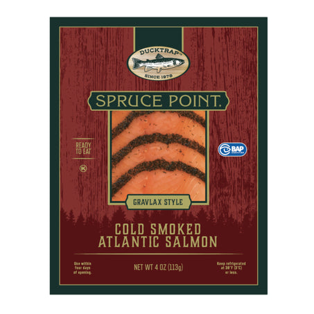 Ducktrap River of Maine Spruce Point Cold Smoked Atlantic Salmon, Gravlax 4 oz