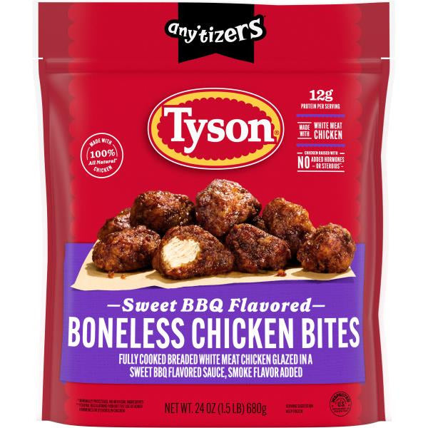 Tyson Sweet BBQ Flavored Boneless Chicken Bites  28 oz