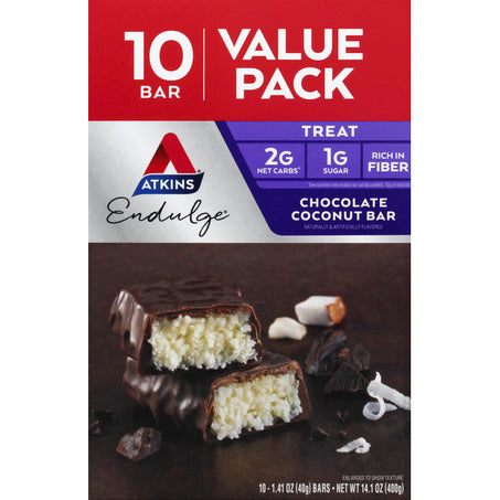 Atkins Treat Bar, Coconut Chocolate, Value Pack 10 each