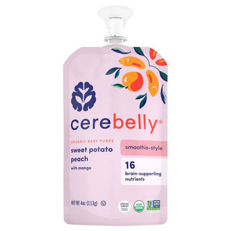 Cerebelly Baby Puree, Organic, Sweet Potato Peach, with Mango, Smoothie-Style