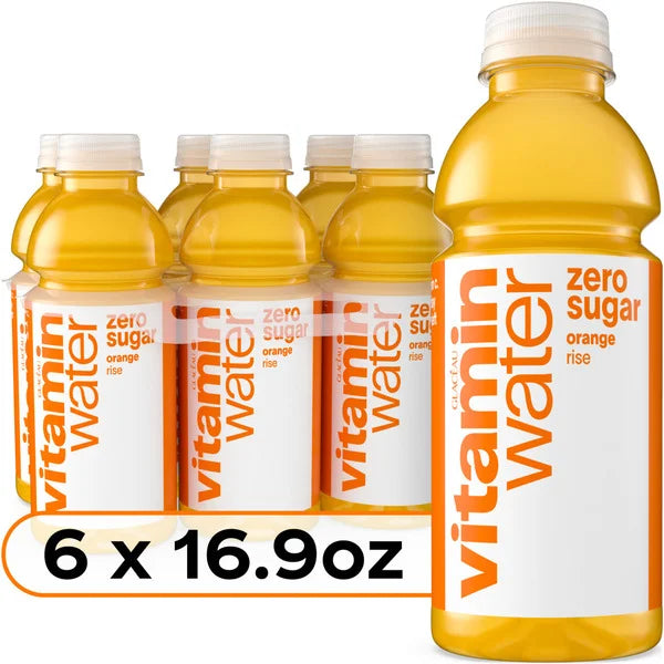 vitaminwater Rise Orange Zero Sugar Flavored Water Beverage Bottles • 6 x 16.9 fl oz