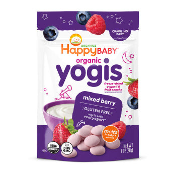 Happy Baby Organics Organics Organic Yogis Freeze-Dried Yogurt & Fruit Snacks Mixed Berry 1 oz UNIT