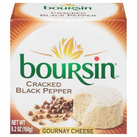 Boursin Spreadable Gourmet Cheese, Cracked Black Pepper 5.3 oz