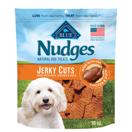 Blue Buffalo Nudges Homestyle Jerky Bites Dog Treats Ckicken & Duck 16-oz. Bag