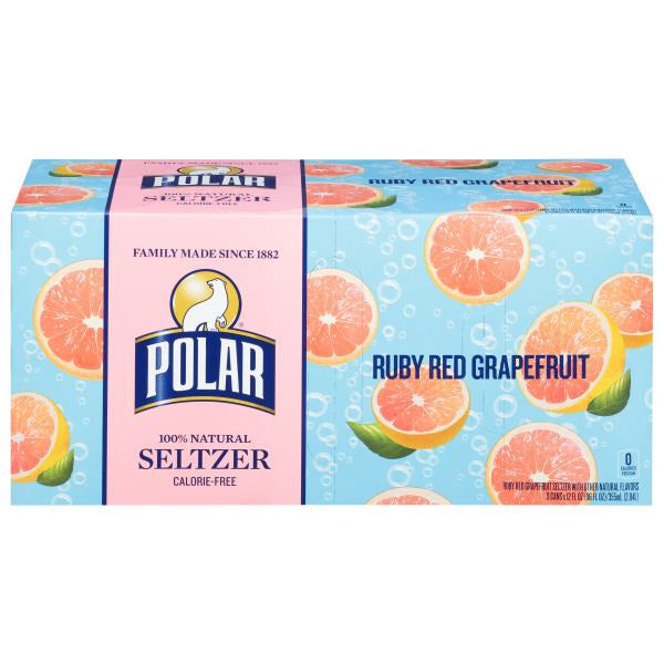 Polar Seltzer, Ruby Red Grapefruit 8 x 12 fl oz